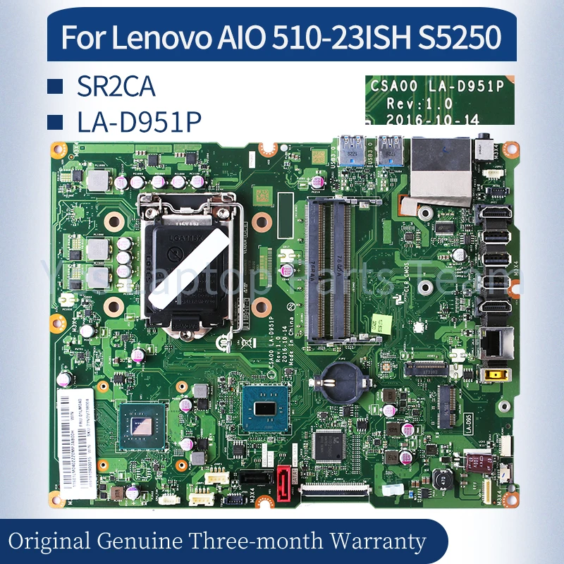 

LA-D951P For Lenovo AIO 510-23ISH S5250 Mainboard 11S01GJ156ZZZ 11S00UW376ZZZ 00UW377 11S00UW37 All-in-one Laptop Motherboard