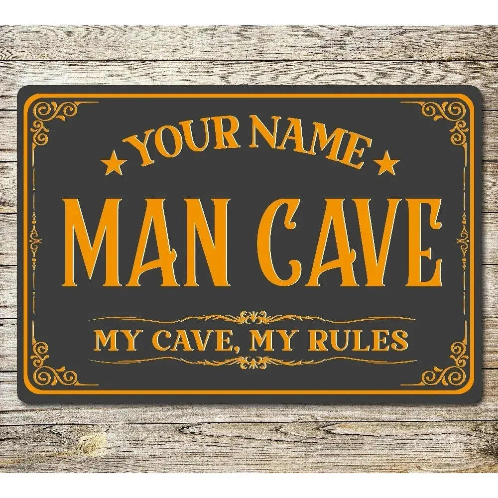 CIFbuy 2D Flat Private Space Metal Plaque Personalized Name Vintage Bar Garage Ornament