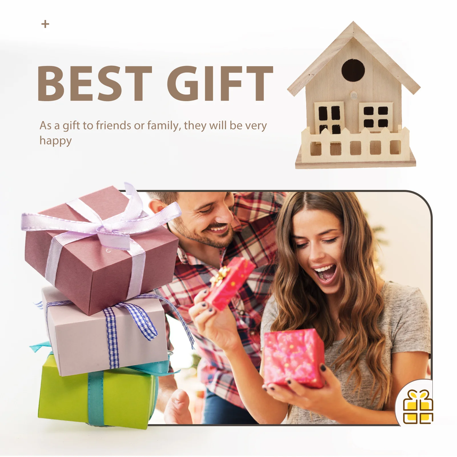 

Delicate Wooden Bird Nest for Garden Birds - Exquisite Bird Feeding Decorative Yard Accessory No Burr Design