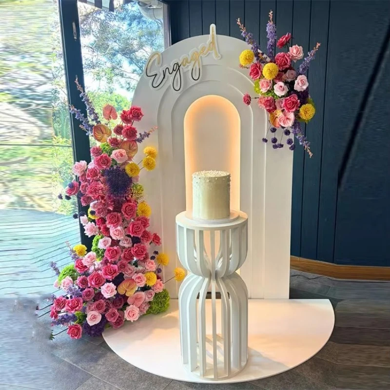 Event Decorations White Arched Background Panel Round Arched Background Rack Wedding