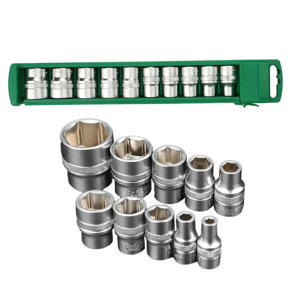 6 Point Design Socket Power Tool Accessory Ratchet Wrench Sockets Metric 8 10 12 13 14 16 17 18 22 24mm Hex Socket Wrench Set