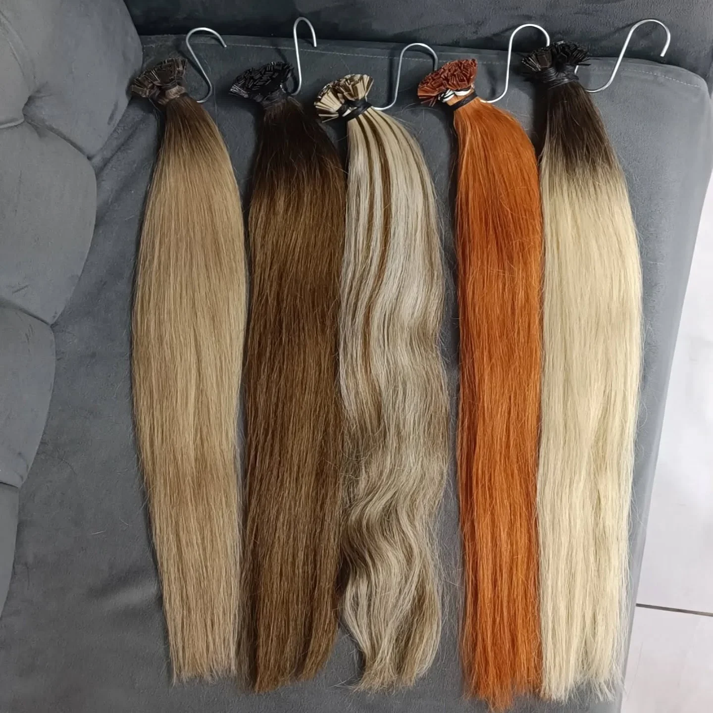 Extensão de ponta plana de cabelo humano remy hair18-30inch real remy sedoso em linha reta preto marrom pré ligado queratina fusão cabelo