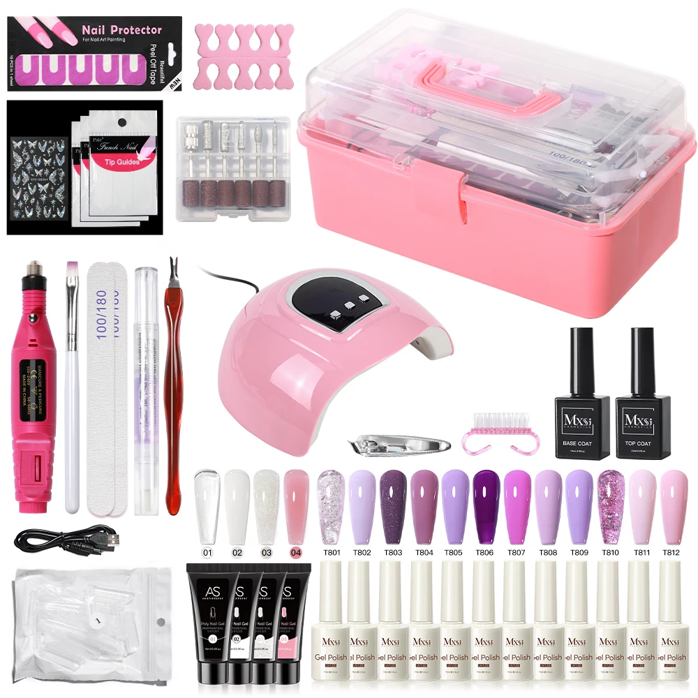 

Gel Nails Polish Kit With Electric Nail Drill Machine Vernis Semi Permanent UV LED Nail Art Kit Base&Top Coat Nails Supplies Set