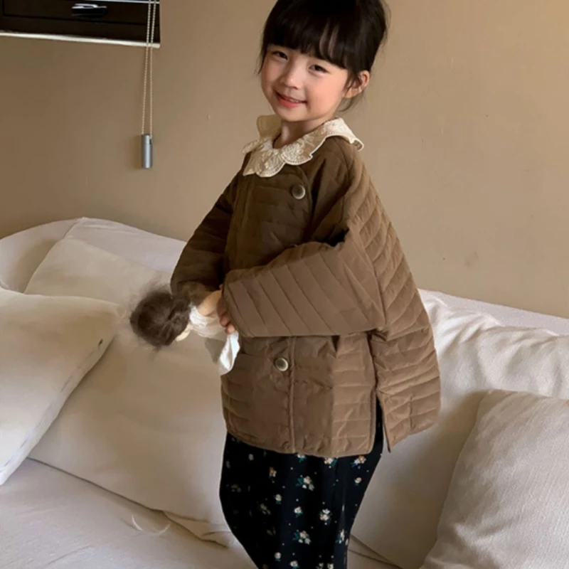 

Girls Coat Jacket Winter Cotton Windbreak 2023 Fashion Warm Thicken Teenagers Plus Size Children's Clothing