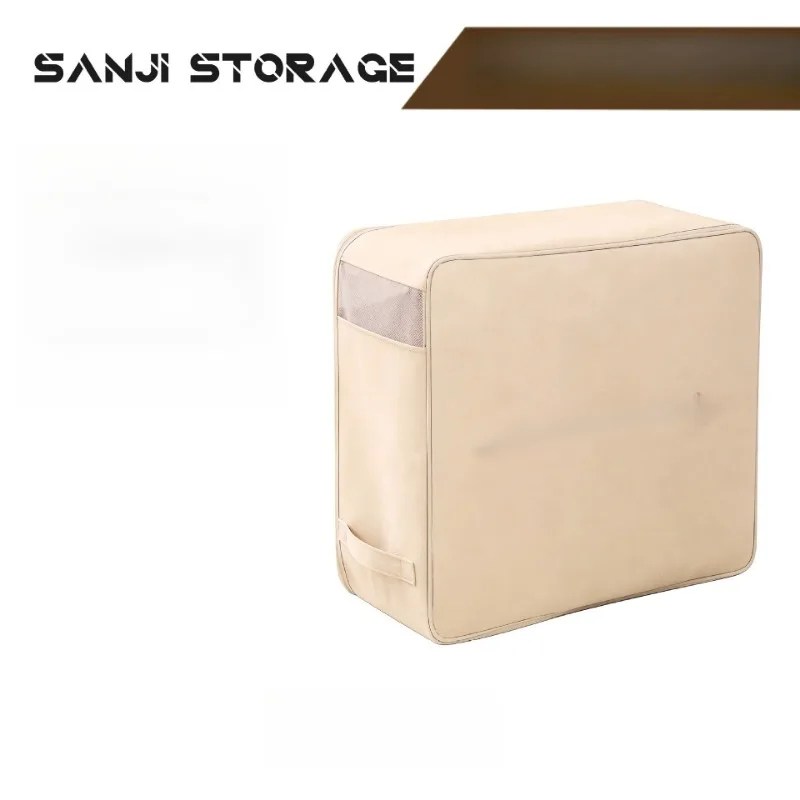 1pcs  Foldable Polyester Storage Bag Visible Window Large Capacity Organizer For Dorm Moving Bedding Sundries Closet Tote