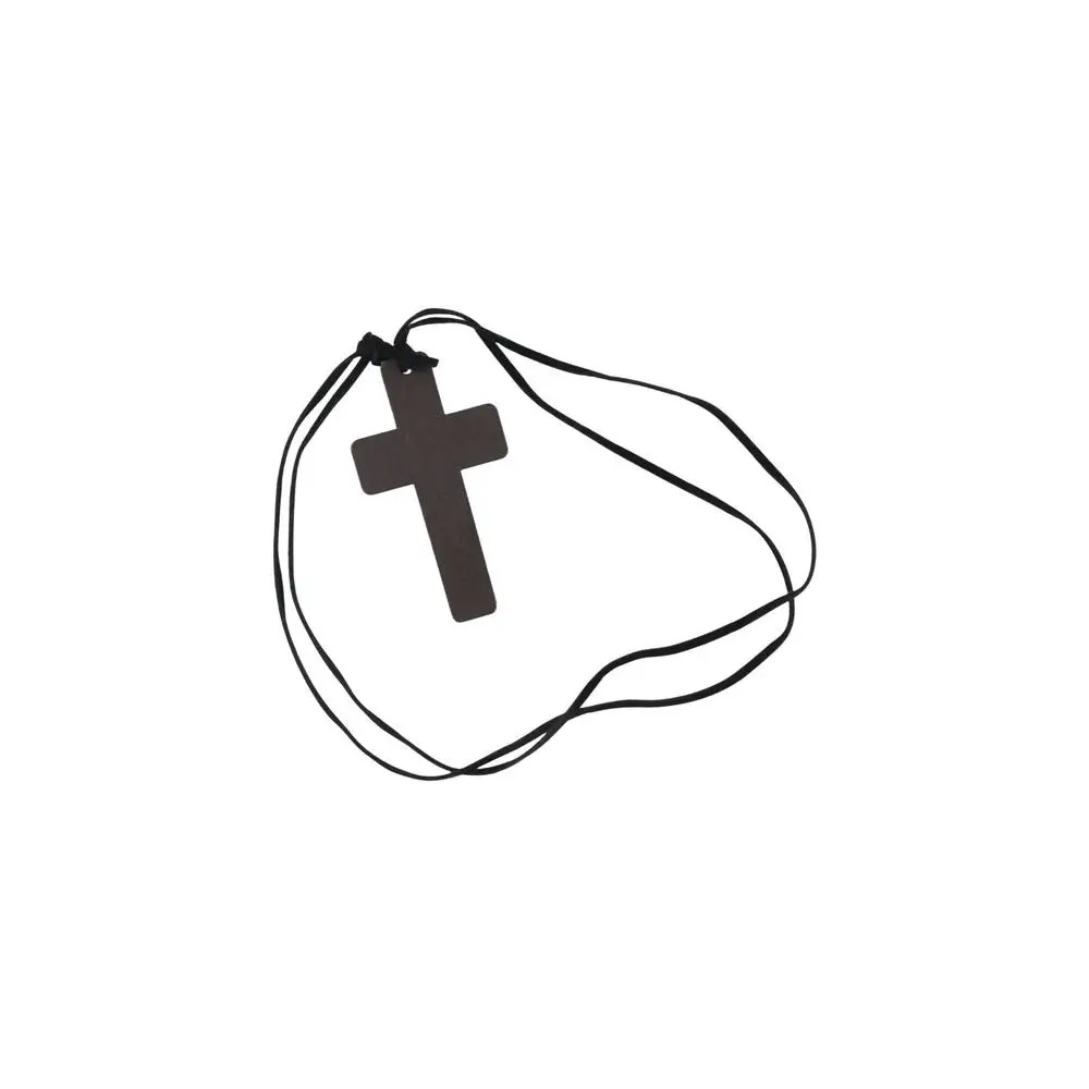 Women Men Fashion Brown Religious Sweater Chains Cord Christian Wooden Cross Jewelry Pendant Necklace