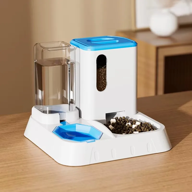 New Design Automatic Cat Food Water Dispenser Set Gravity Pet Self Feeder for Indoor Small Medium Cats Dogs