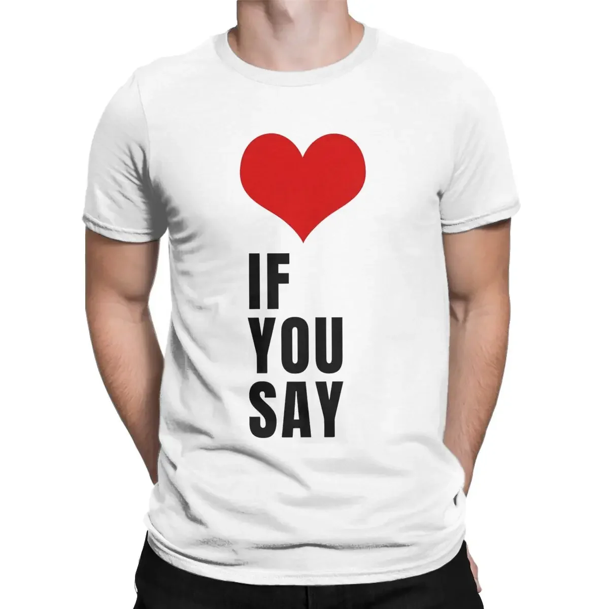 Only If You Say Yes Enhypened T-Shirts Men Kpop Korean Funny Pure Cotton Tees Crewneck Short Sleeve T-Shirt Printed Clothing