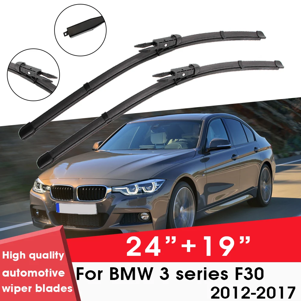 

Car Wiper Blade For BMW 3 series F30 2012-2017 24"+ 19" Windshield Windscreen Clean Naturl Rubber Car Wipers Accessories