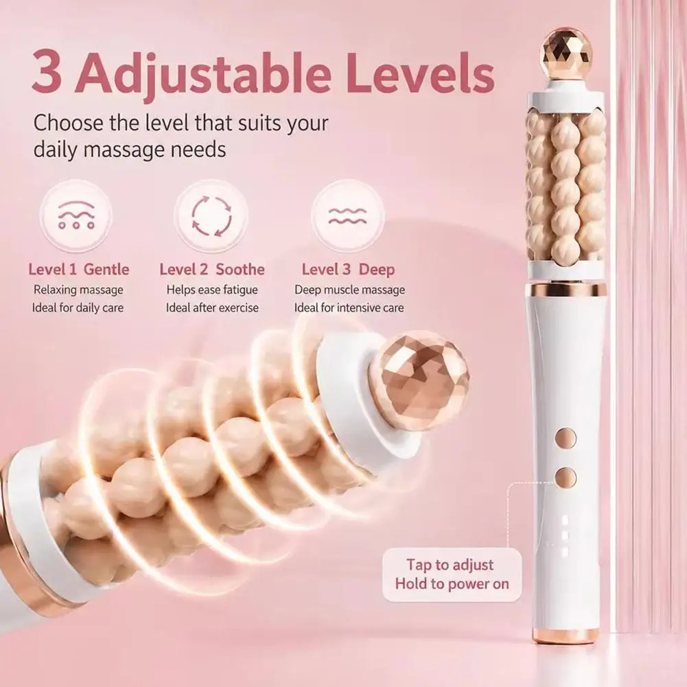 3D Wave Roller Massager Electric Facial Lifting Wand Skin Tightening Anti-Aging Wrinkle Removal Face Shaping Massage Tool
