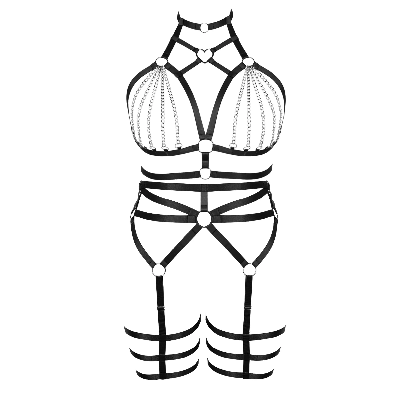 

90's Sexy Lingerie Harness Cage Fetish Gothic Body Crop Tops lingerie Bralette Bondage Harness Body Harness Belt For Women