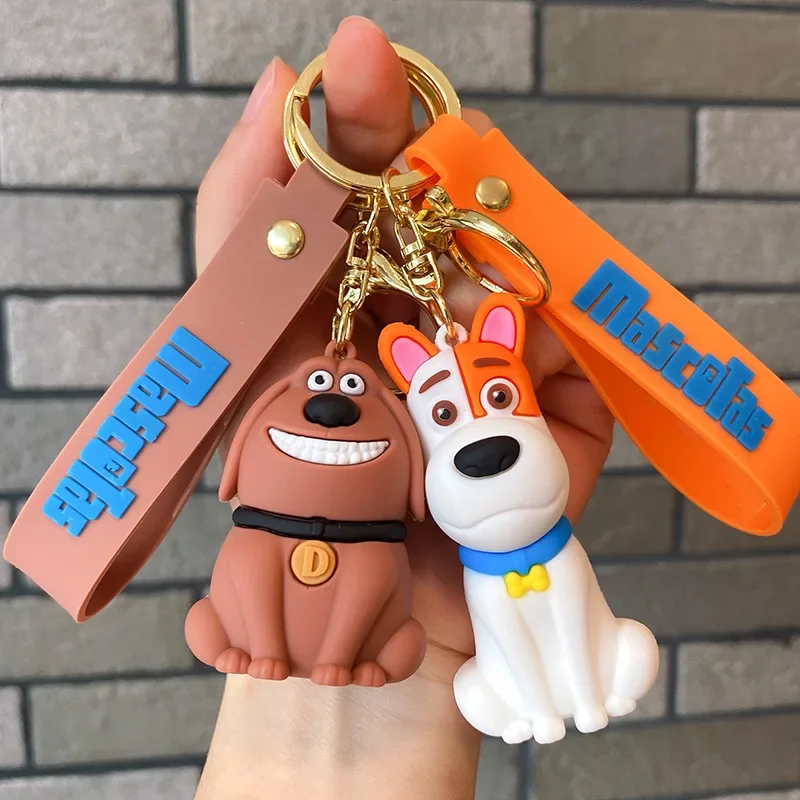 Cartoon The Secret Life of Pets Keychain Doll Duke/Gidget Pendant Bag Decoration Car Keychain Animation Peripheral Accessories