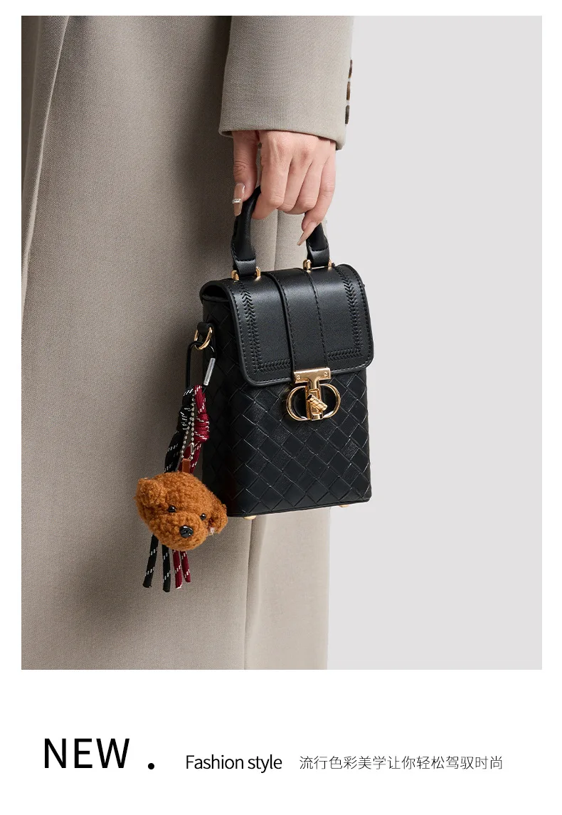 Luxury Phone Bag Women 2026 Designer Mini Crossbody Purse PU Leather Shoulder Bag Elegant Quilted Lock Daily Travel Handbag