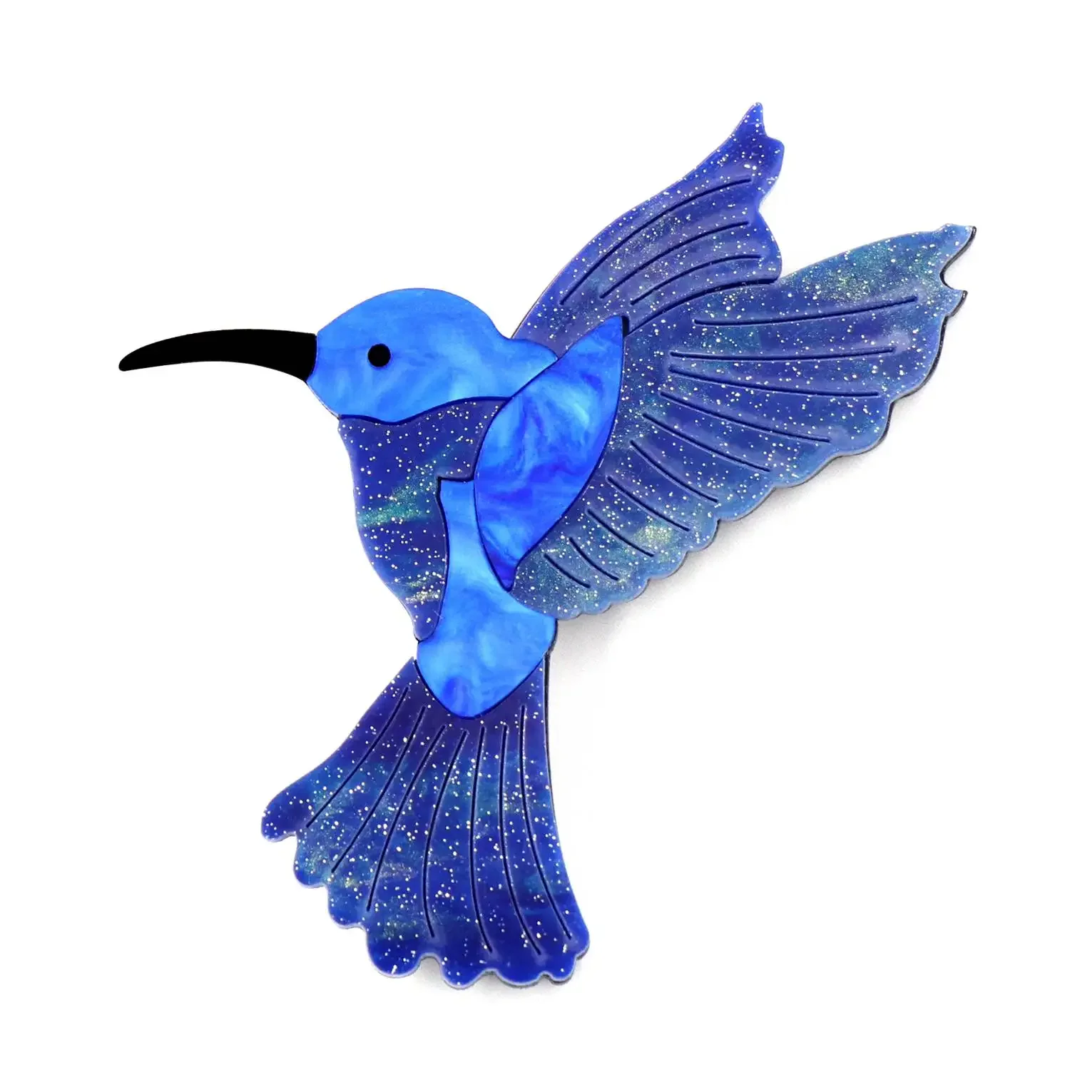 YCXBH1102 Hummingbird Vintage Brooch Pin Women Accessories Gift Blue Brid Lover Jewelry Laser Cut