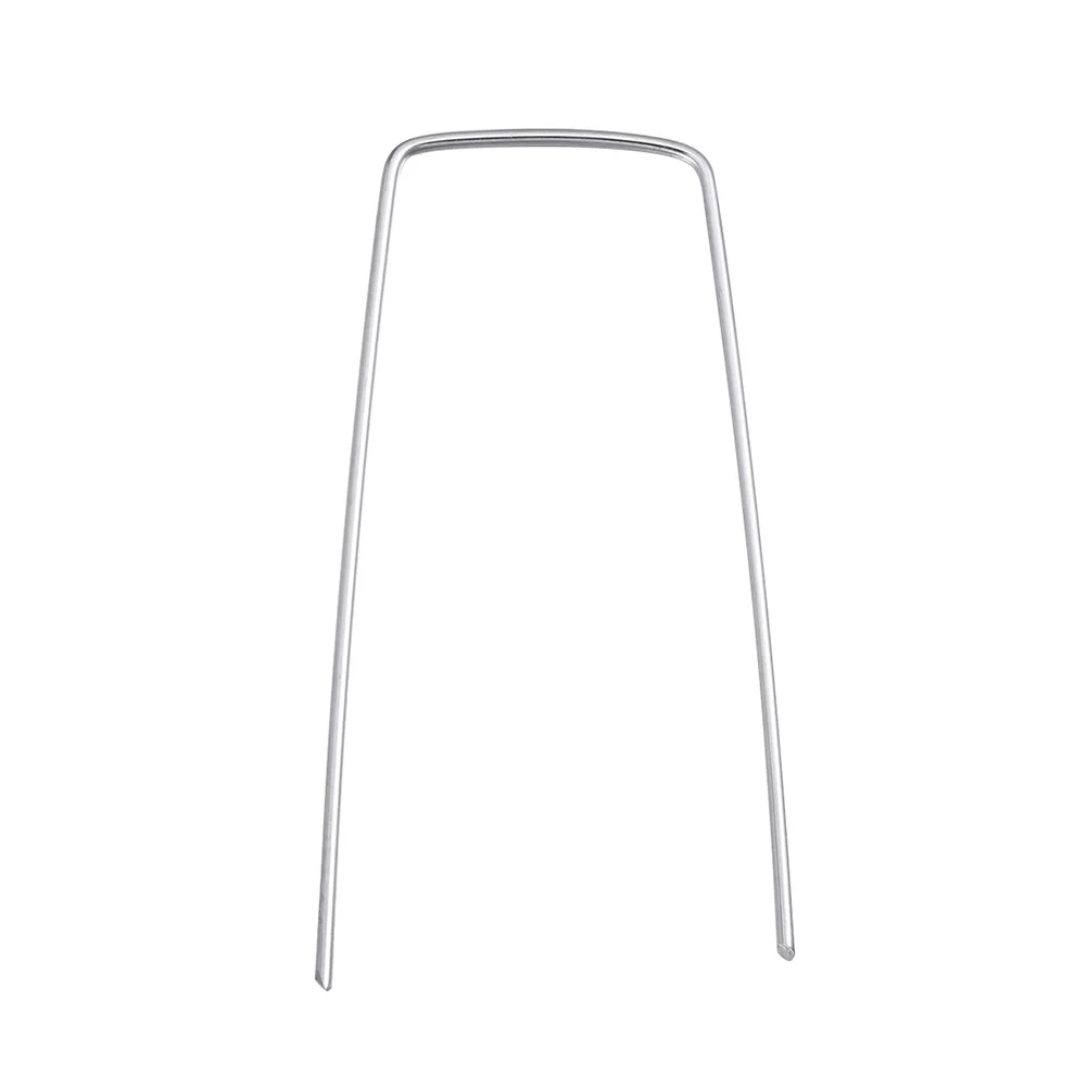 

100pcs U-Shaped Galvanized Ground Nails 2.5Mm X 40Mm X 100Mm Lawn Garden Stakes Metal Fixing Pegs For Outdoor Home Tents
