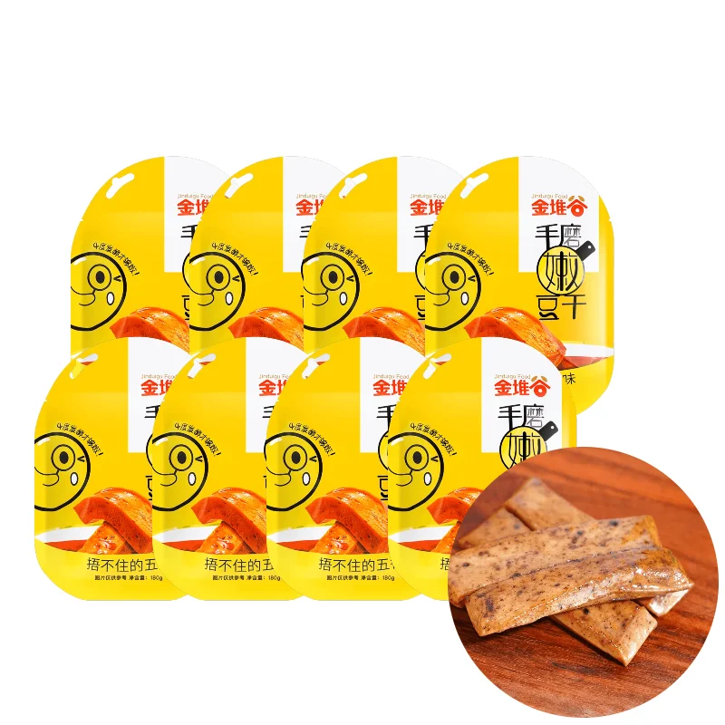 [8 Packs] Jinduigu Handmade Five Spice Tofu Snack - 6.34oz Each, Delicious Vegan Snack