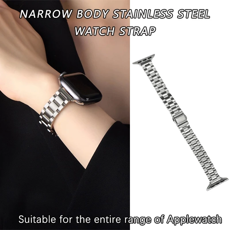 Women Strap For Apple Watch Ultra 6 7 8 Band SE 49mm 44mm 40mm 41mm Slim Stainless Steel Bracelet For iWatch 3 42mm 38mm Strap