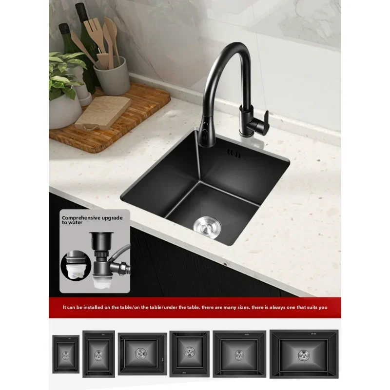 

Stainless steel handmade small sink single vegetable basin under the counter island table water bar mini hand sink 304 kitchen