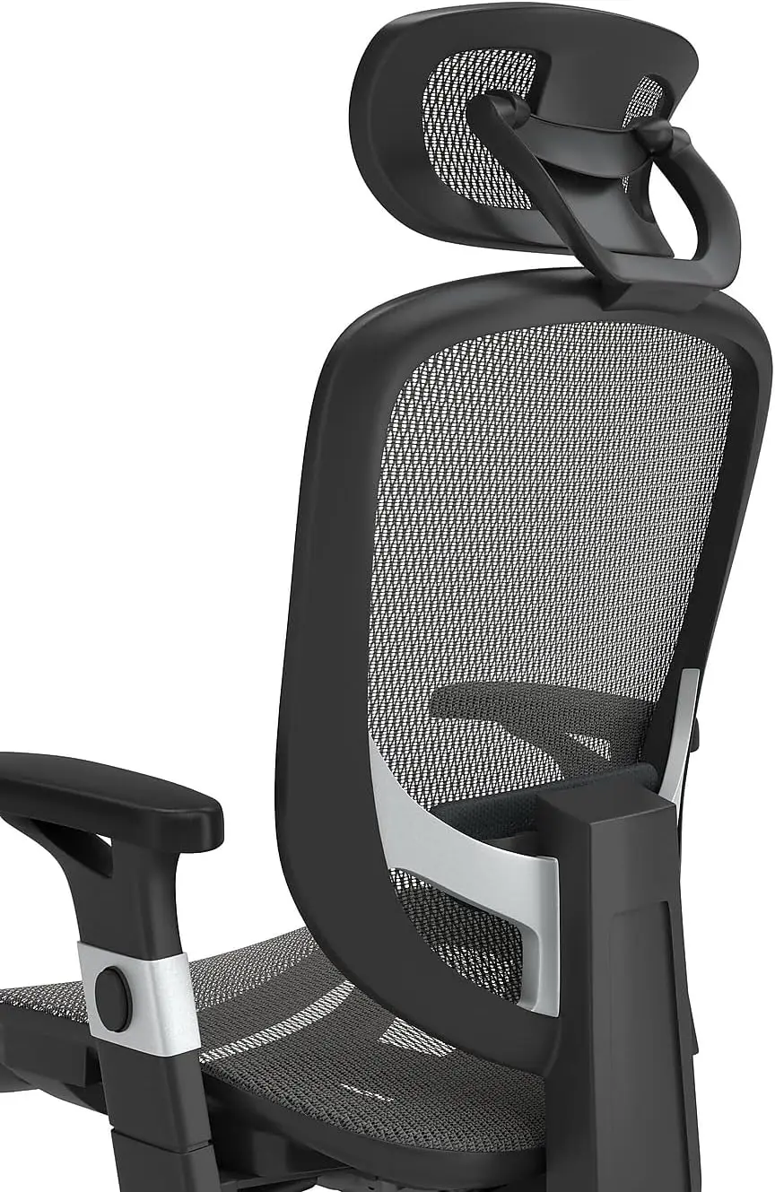 STAPLES FlexFit Hyken Mesh Task Chair - Adjustable with Lumbar, Arm and Head Support, Charcoal Gray