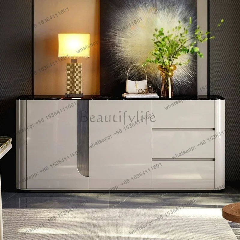 FG Home Living room modern simple marble dining side cabinets locker light luxury entrance cabinet crack shelves home furniture