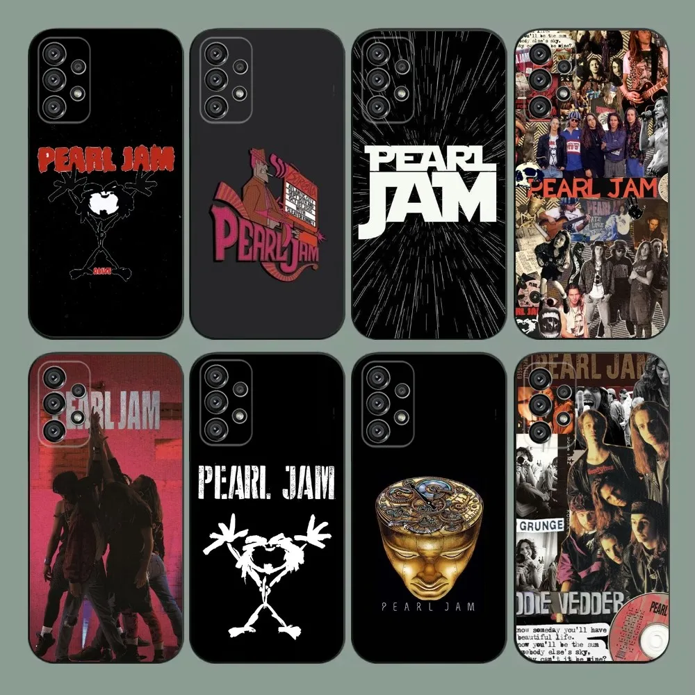 P-Pearl Jam R-Rock Band  Phone Case For Samsung Galaxy A20,A21s,A22,A31,A32,A52,A53,A72,73,A80,A91 Soft Black Cover