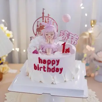 家居派對裝飾蛋糕裝飾女孩生日禮物烘焙甜點插件天使兒童城堡配件家居裝飾 8 最佳銷售 天使裝飾 - №2