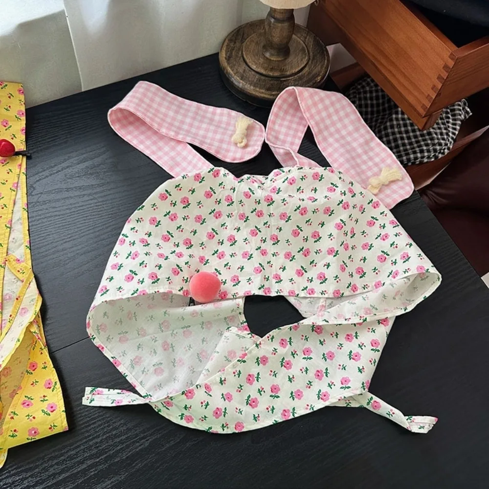 

Turban Y2K Korean Lop Ear Rabbit Hat Bowknot Polka Dot Floral Hair Scarf Peach Cherry Pullover Cap Vacation
