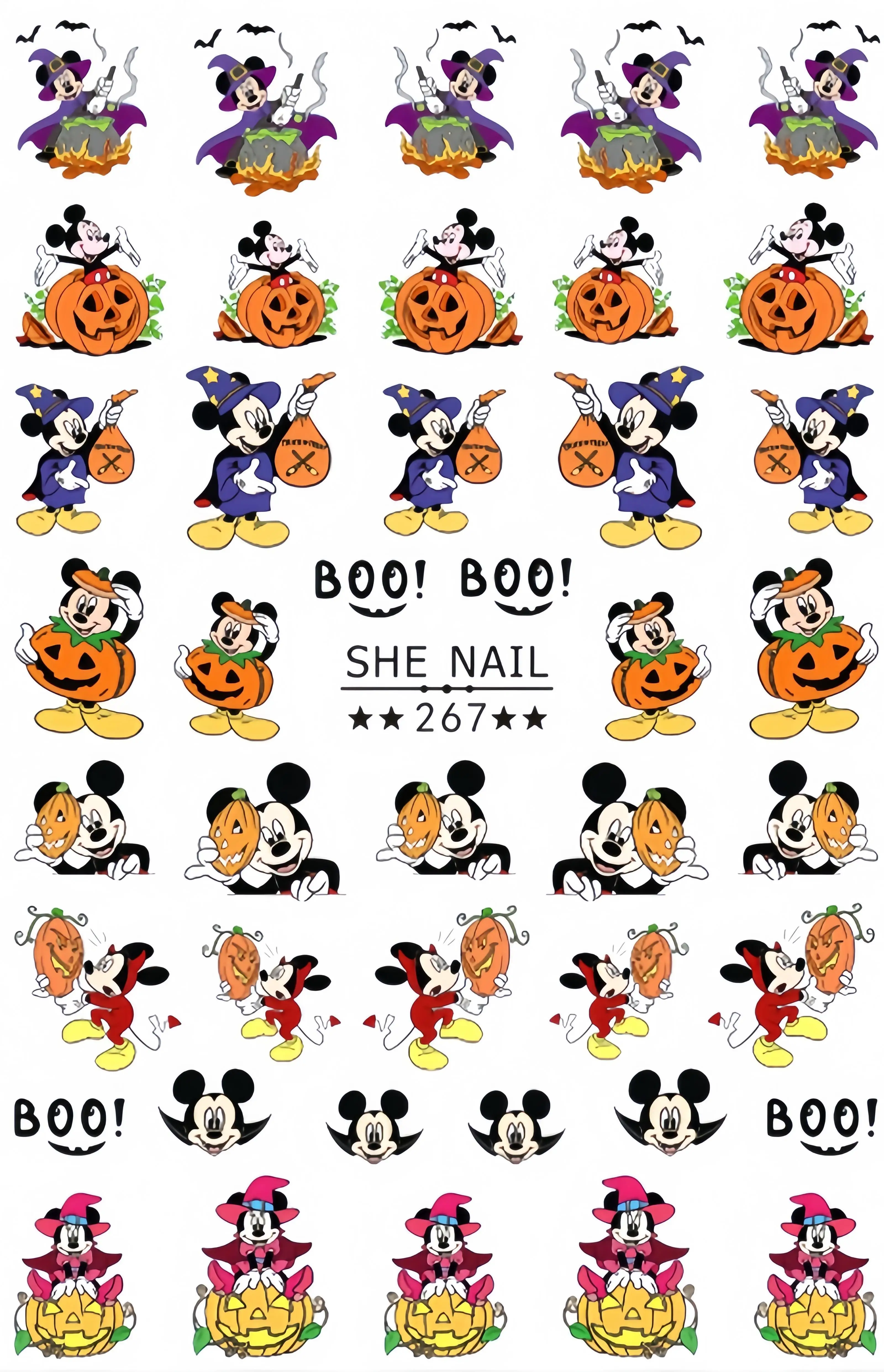 Disney halloween adesivos, brinquedo bonito, mickey e minnie, animação acessórios, 1 parte