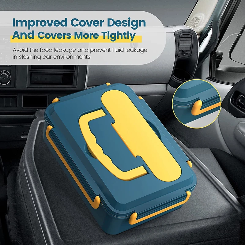 المحمولة الكهربائية علبة طعام للتسخين 1200 مللي وعاء العشاء كبير بدون ماء سريع كوك مانعة للتسرب سريعة الأرز وجبات الحساء للطلاب