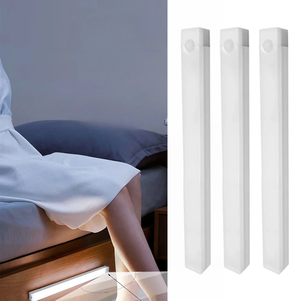 3pcs Wireless Rechargeable LED Motion Sensor Night Light for Cabinets Wardrobes with White and Warm Light Modes