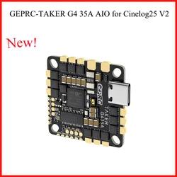 GEPRC GEP-TAKER G4 35A AIO pour FPV Drone Cinelog25 V2 avec G473 Contrôle Principal/170MHz Fonctionnement Mort/Amélioré Type-c USB