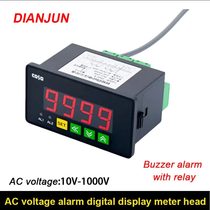 

7940 Upper And Lower Limit Alarm Digital Display Head High-speed Measurement AC Voltmeter With Relay Buzzer Alarm Meter