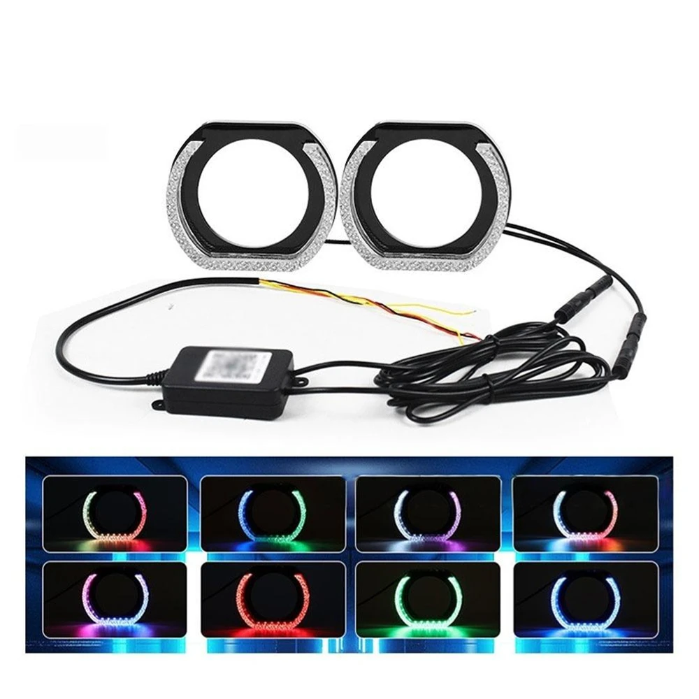 

2.5/3" Symphony Led Angel Eyes Фара RGB LED Halo Ring Light 5D APP Control DRL Дневные ходовые огни с указателем поворота
