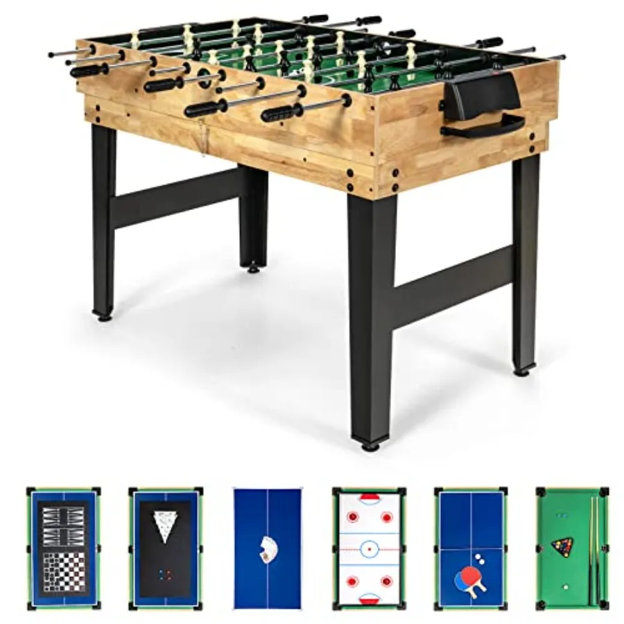 

10in1 Combination Multi Game Table Set Adult Size Combo Game Table with Foosball Table Tennis Pool Air Hockey Bowling Chess Che