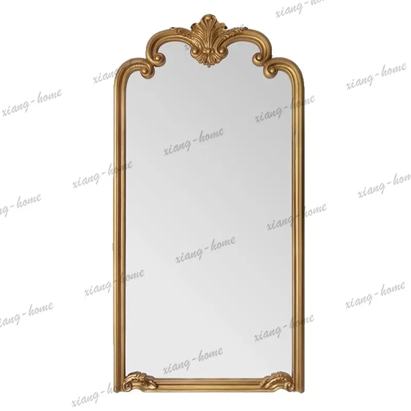 PG French retro carved full-length mirror household wall-mounted full-length mirror European wall-mounted floor mirror