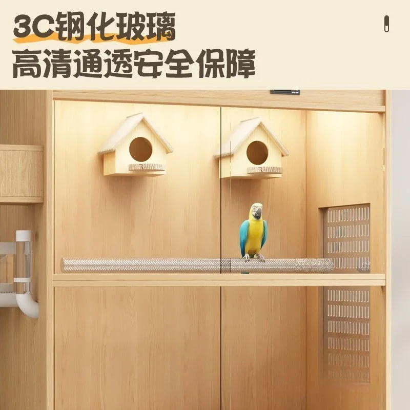 Wooden office ornamental landscaping cage splash-proof monk luxury villa breeding cage