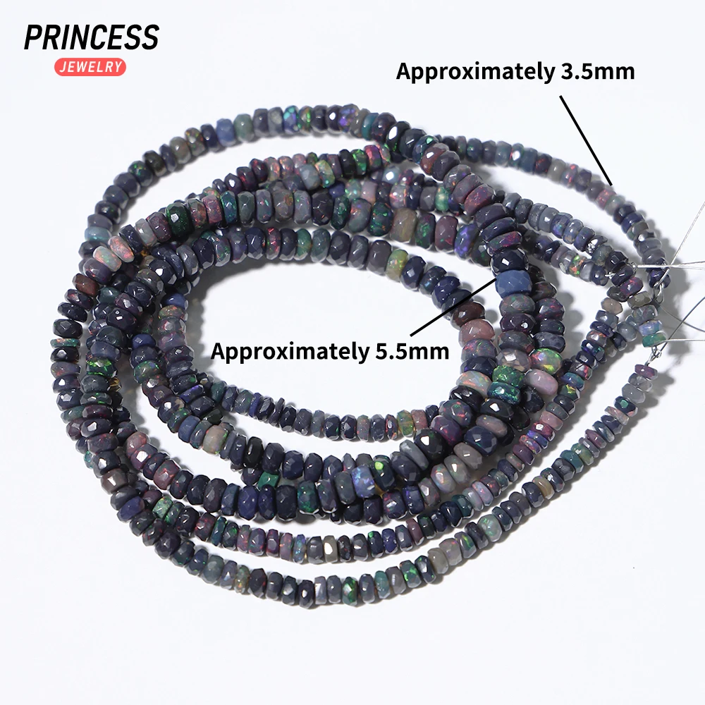 

Genuine Ethiopian Black Opal 3-5mm Faceted Rondelle Beads for Jewelry Making DIY Bracelet Necklace or Jewelry Gift
