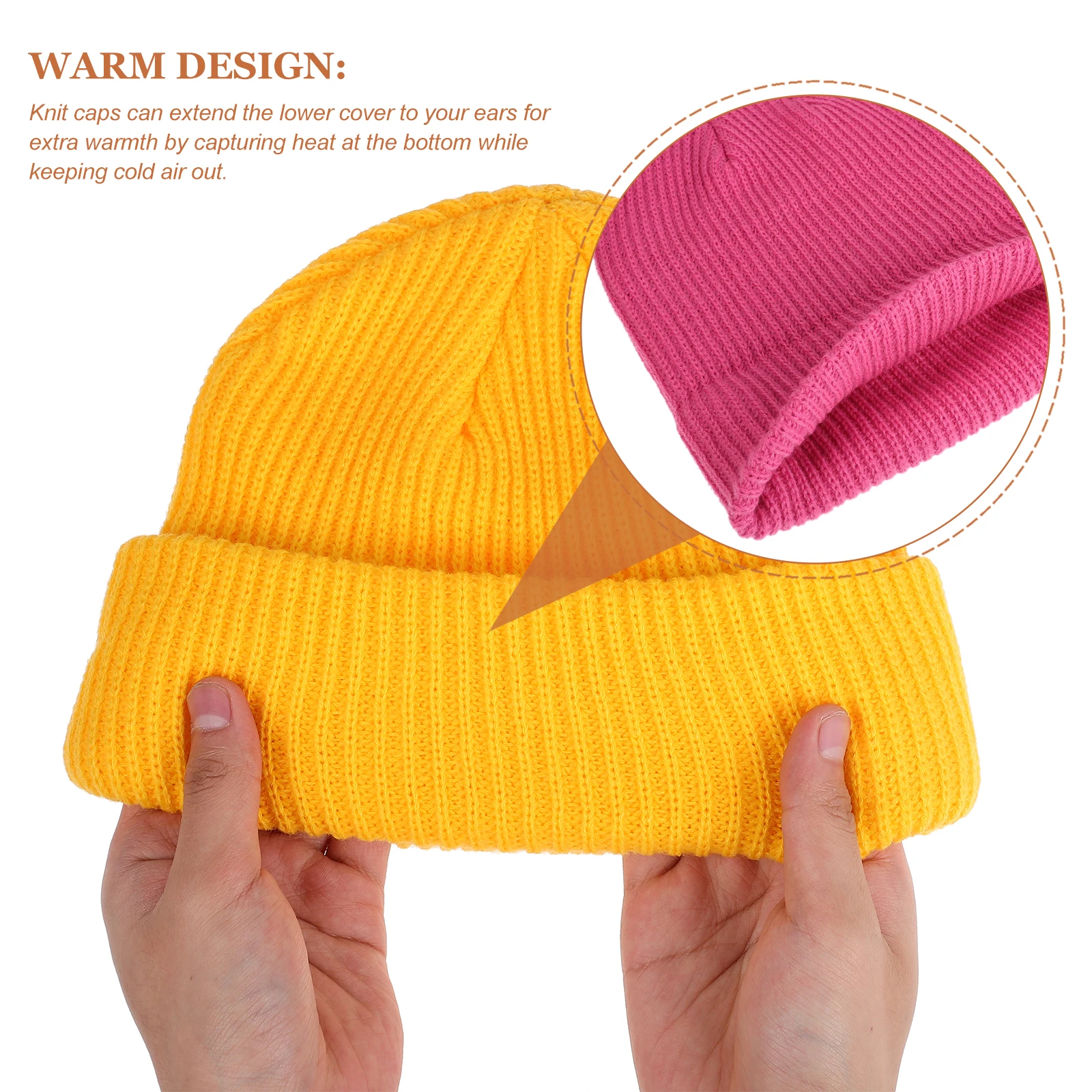 

3Pcs Winter Knitted Hats Unisex Beanie Warm Caps Outdoor Windproof Cycling Running Beanie Hats Cold-Proof Hat Winter Supply