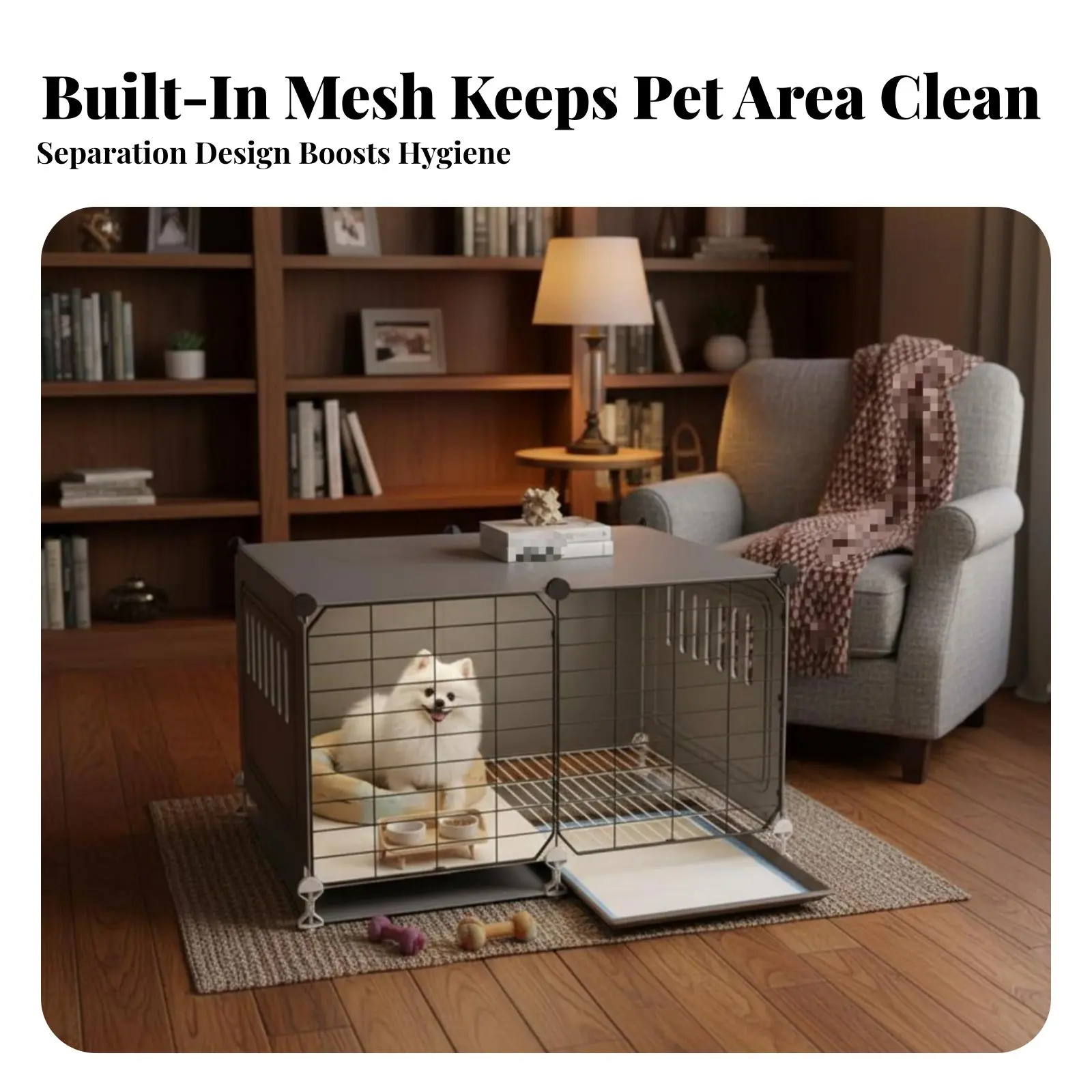 

Вольер для собак с туалетом, многофункциональный домик для питомцев с лотком для туалета, манеж для маленьких собак с перегородкой, Z-образный D-образный просторный вольер