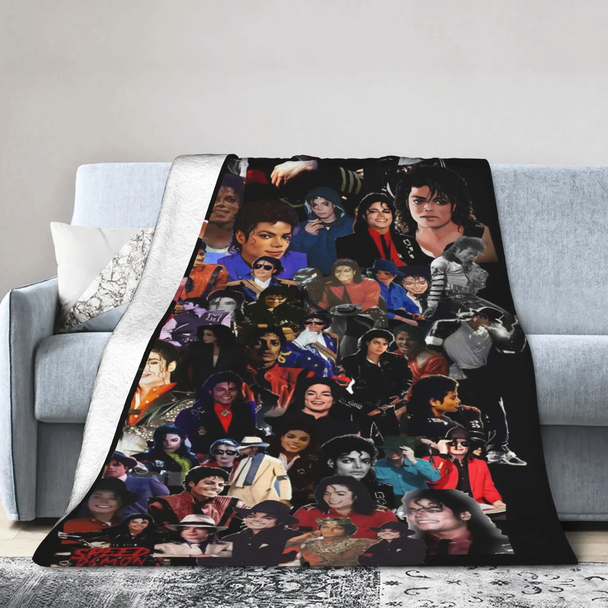 Dancer Michael Jackson Thriller Musician Blanket King of Pop Music Moonwalker Flannel Throw Blanket For Bed Bedspread Cover