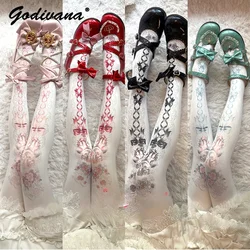 Lolita Stockings All-Match Ladies Original Printed Pantyhose Spring and Autumn Girls Sweet Tights