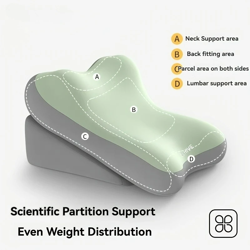 Ergonomic Bed  Pillow, Versatile Adjustable Memory Foam for Reading, Support Pillow for Sitting Up in Bed, Lumbar & Neck Relax