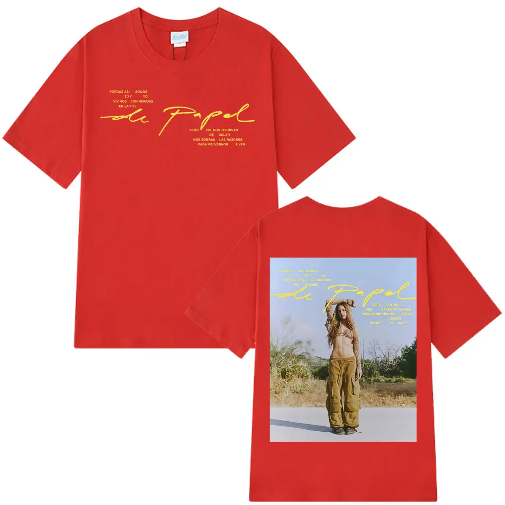 Tini Stoessel Merch تي شيرت Tini De Papel تي شيرت الرجال النساء موضة تي شيرتات قطن قصيرة الأكمام الهيب هوب فضفاض تي شيرت غير رسمي #3