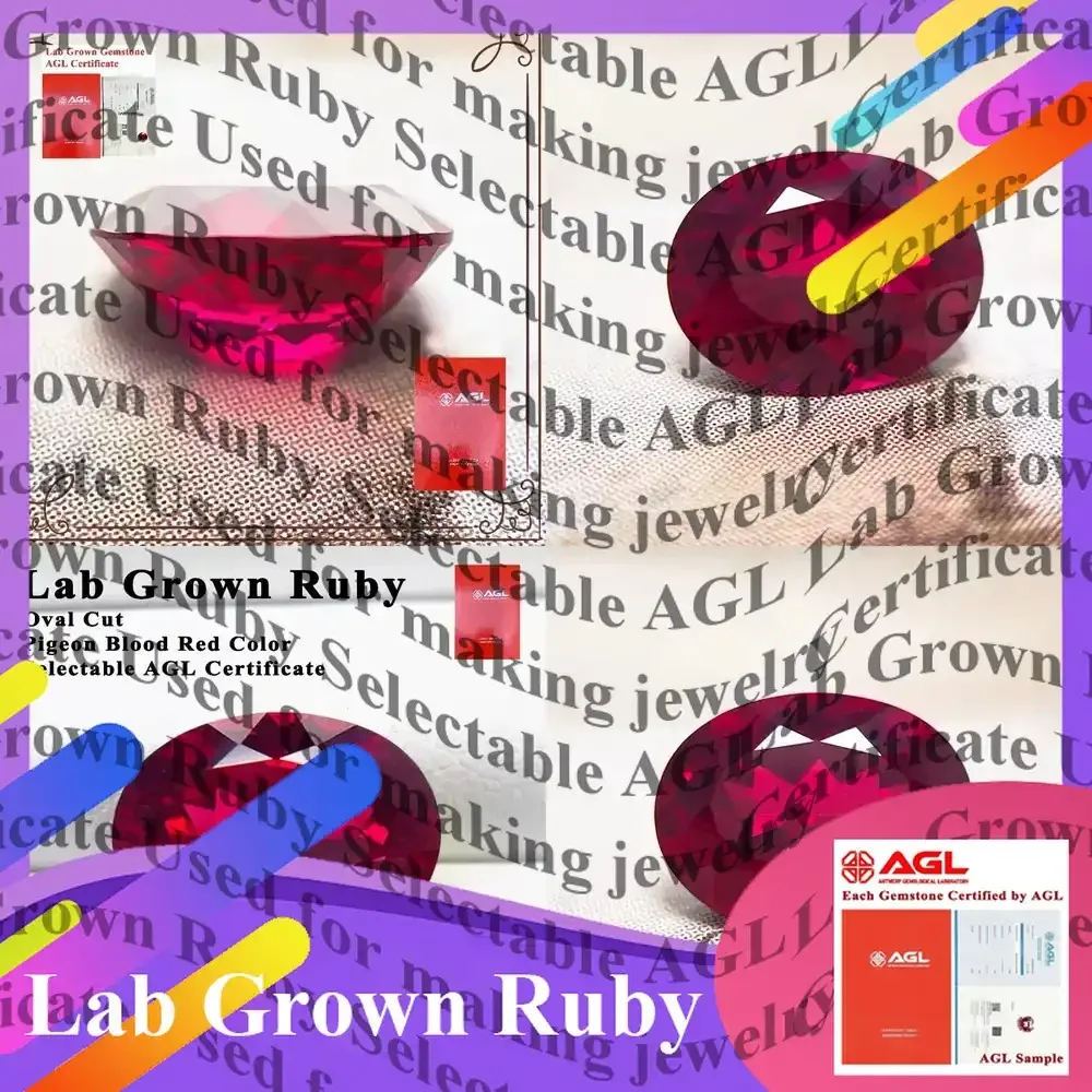 Lab Grown Ruby for Jewelry Making Pigeon Blood Red Lab Created Ruby Gemstone Assorted Shapes AGL Certified Synthetic Ruby for