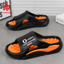 STRONGSHEN Summer Men Slippers Slides Slide Slipper Summer Blade Shoes Home House Outdoor Beach Room Homme Slipers Soft Shoes