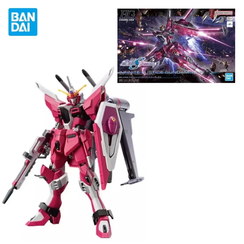 Original Bandai GUNDAM HG 1/144 INFINITE JUSTICE GUNDAM TYPE Assembly Anime Action Figure Model Toys Collection Gifts In Stock