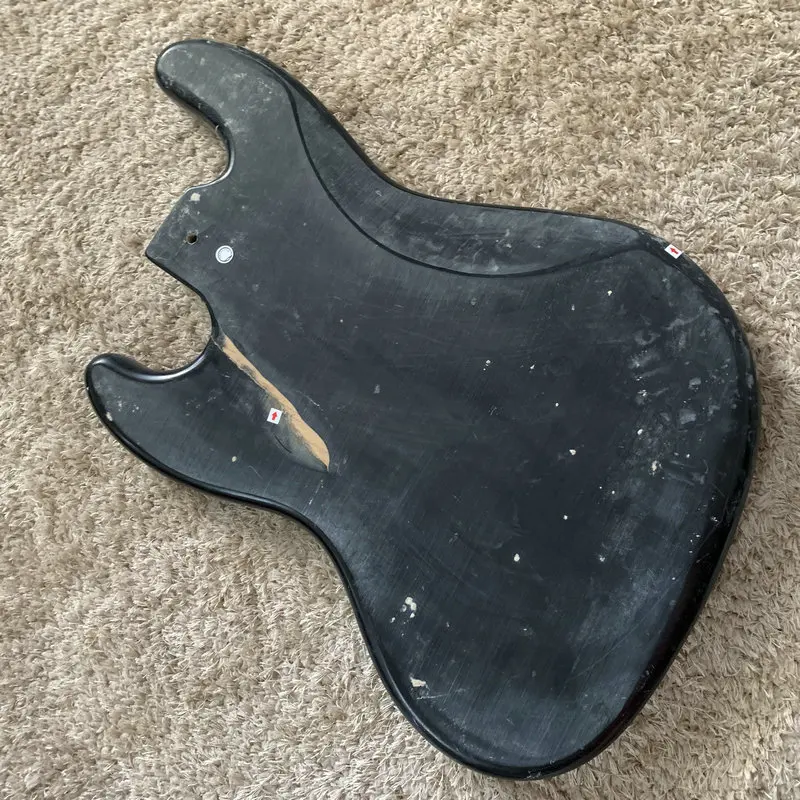 Damages and Dirty and Crack Unfinished Electric Jazz Bass Body Black Color JB Bass Pickups DIY  Right Hand  DB844