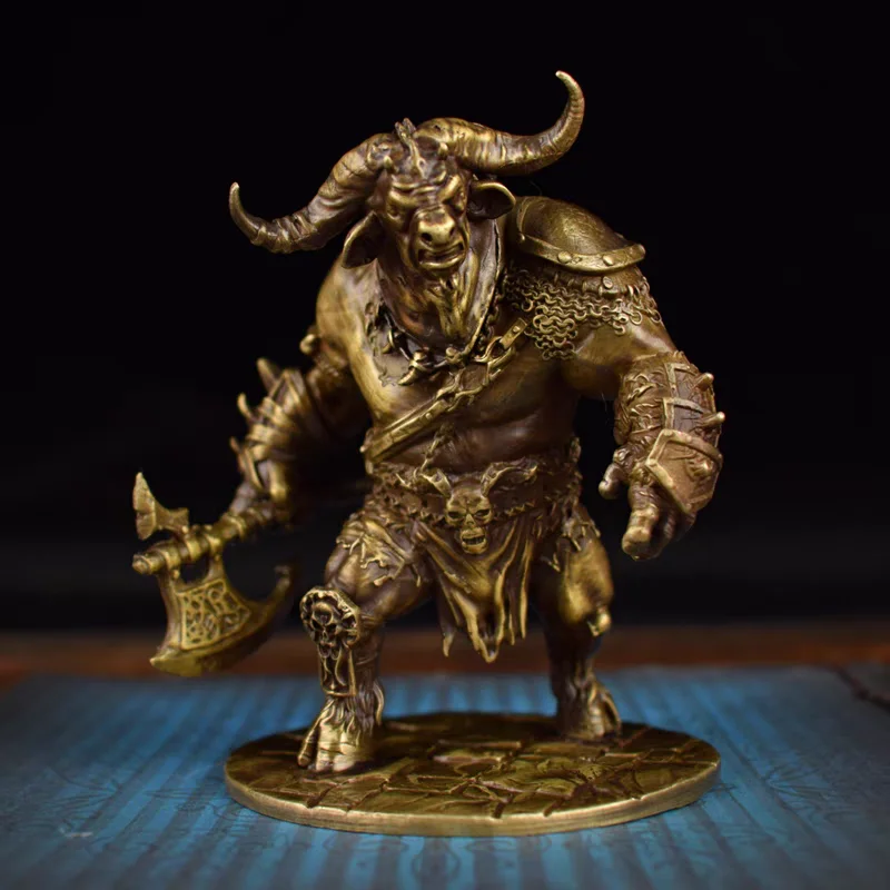 Bronze Copper Statue Hand Carved Bull Demon King Decor Figurine