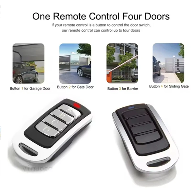

Wireless Garage Remote Electronic Gate Control 433mhz Key Fob Command Hand Transmitter for Shutter Door Siren Garage