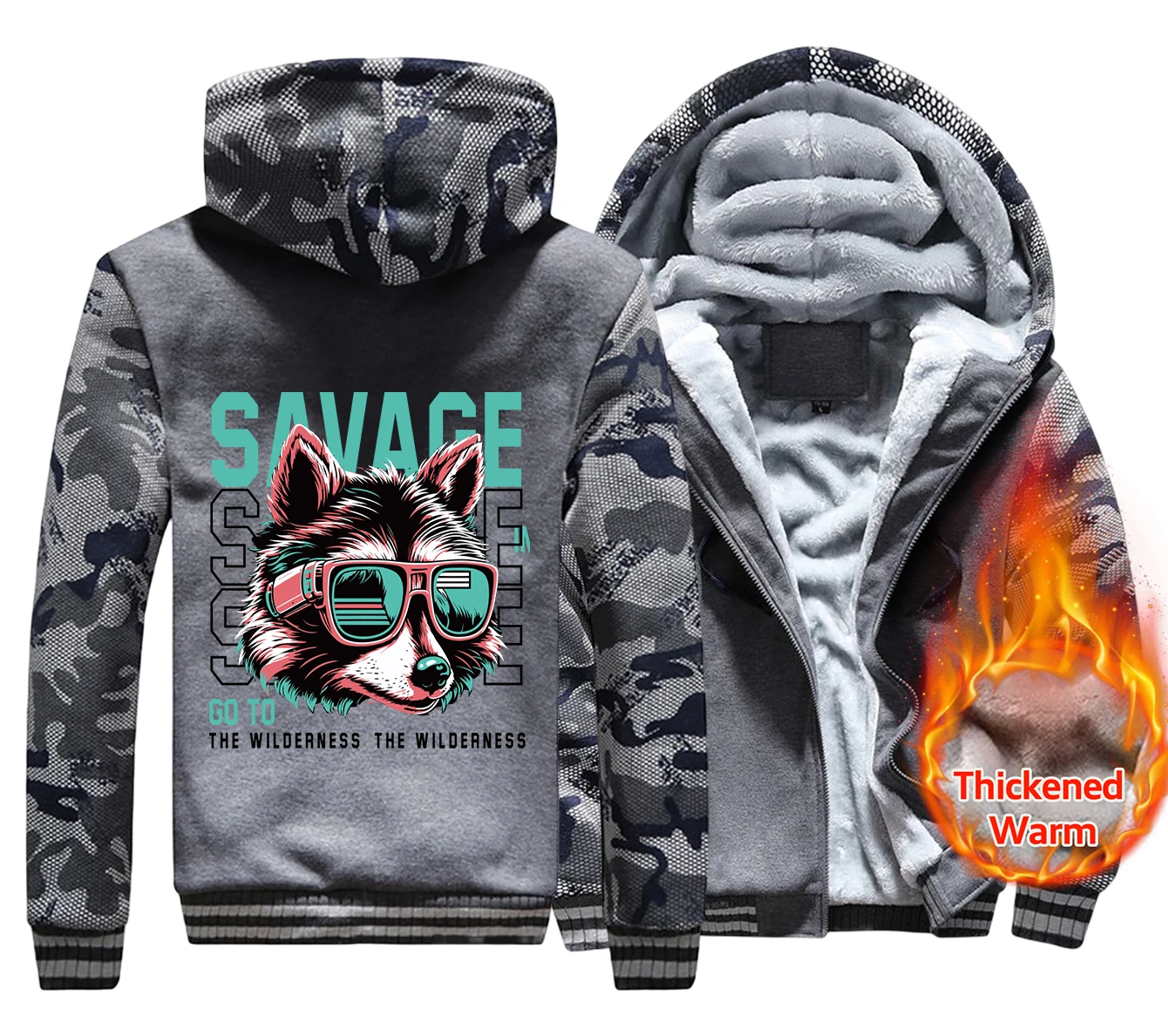 

Raccoons Wearing Sunglasses ﻿Male Hoodies Keep Warm ﻿zipper Fashion Casual Hoodie Oversize Loose Winter Warm Fleece Clothing